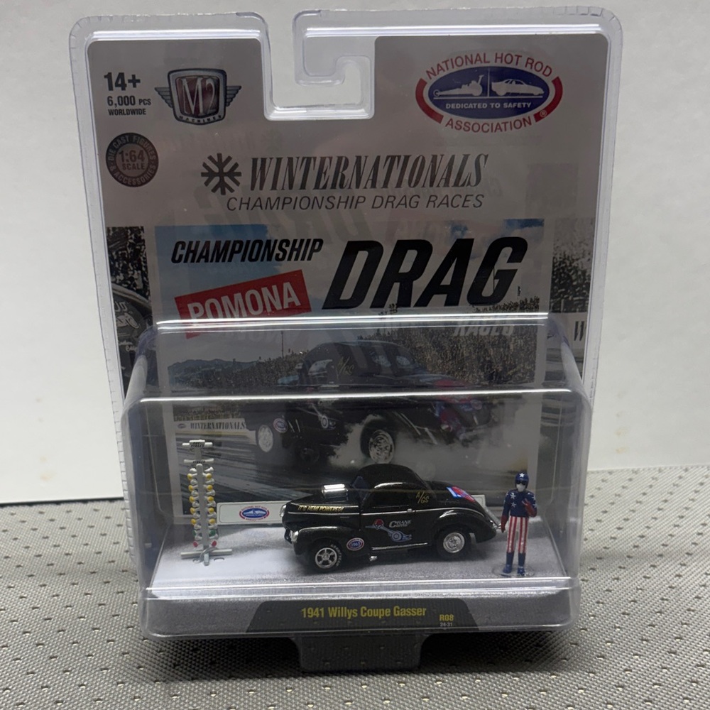 M2 Machines Black 1941 Willys Coupe Gasser Toy Car